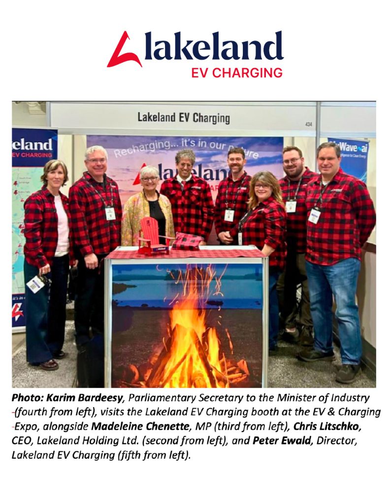 Image showing Lakeland EV Charging employees with government officials at an expo booth
